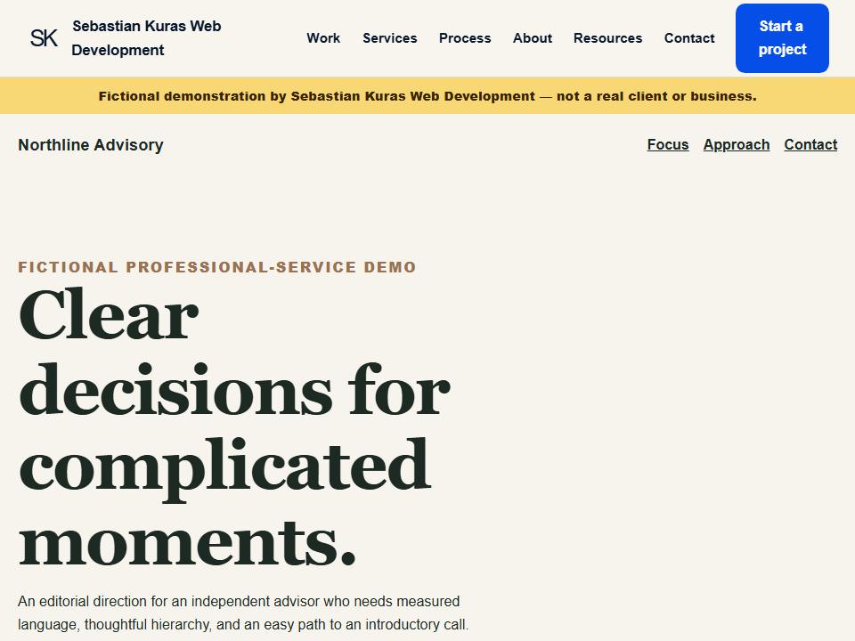 Northline Advisory demo concept website preview
